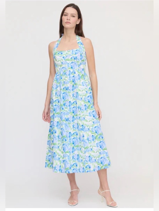 Hill House Dresses & Skirts - Hill House x La Coqueta Fleur Midi Dress Blue Hydrangea Halter Cotton L NWT